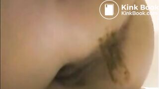 Milf is shoving her pulsating asshole with shit