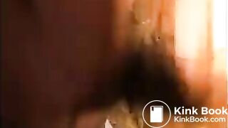 Dirty girl smearing shit all over her body