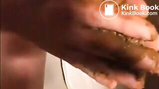 Dirty girl smearing shit all over her body