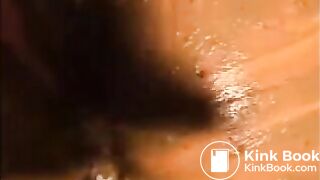 Dirty girl smearing shit all over her body