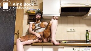 Kitchen Mess- shitting and eating poop in my kitchen