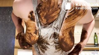 Kitchen Mess- shitting and eating poop in my kitchen