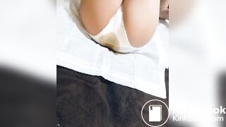 Loud fart and poop in white panty