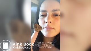 Kinky BBW eating her own waste