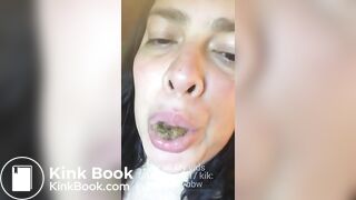 Kinky BBW eating her own waste
