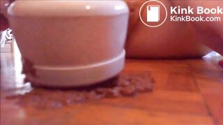 Mature woman masturbating with vibrator and shit