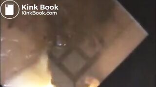 Woman shit and piss on a mirror table
