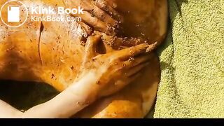 French scat couple messy scat play