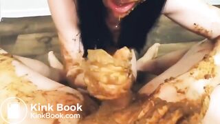 Messy scat blowjob with vomit