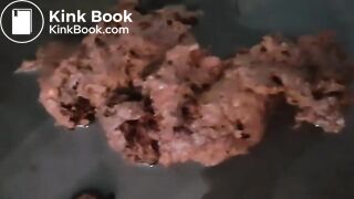 Hot Blonde pooping her red bodysuit