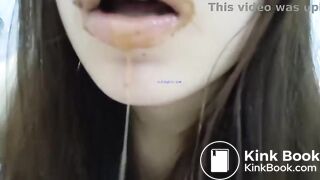 Girl shitting in her hand