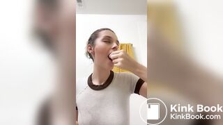 eating shit out of the toilet