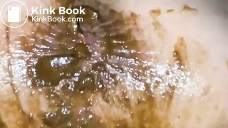Sexy scat girl pooping up side down