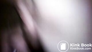 Woman showing large turd closeup