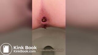 Sexy fit ass farts and struggles to shit firm turds