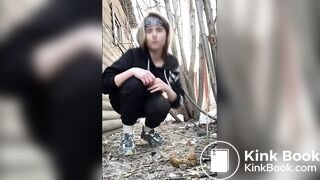 Pretty Girl Shits A Steamy Load OutdoorsAnd Doesn't Wipe!
