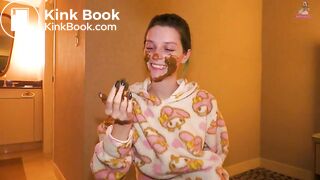 Rubbing scat on my face!