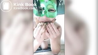 Amateur shit eater slut pooping her panties