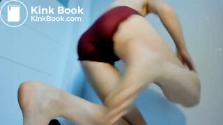 skinny teen girl pooping in the panties and smearing shit