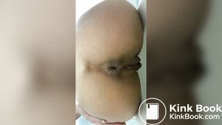 Close up shitting slut