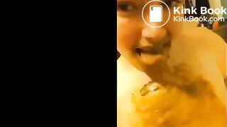 BBW scat girl smearing and tasting