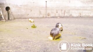 Manure Party Pit - Lesbian in cowshit