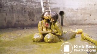 Manure Party Pit - Lesbian in cowshit