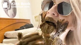 Blonde eat poop