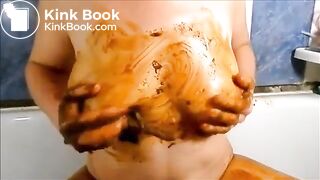 Breasted milf playing with shit