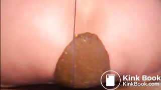 Hot round big butt shitting diarrhea on pantyhose