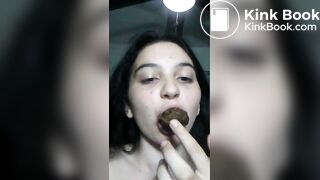 Young scat girl eats her own turd