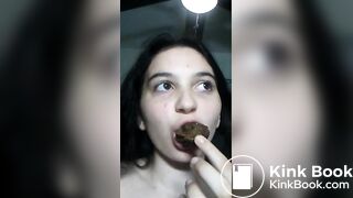 Young scat girl eats her own turd