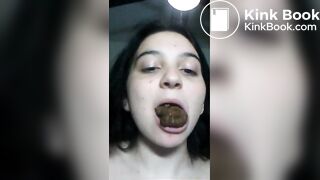 Young scat girl eats her own turd