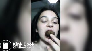 Young scat girl eats her own turd