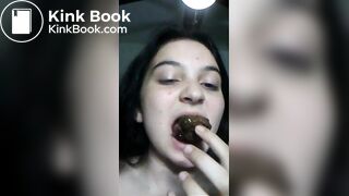 Young scat girl eats her own turd