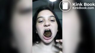 Young scat girl eats her own turd