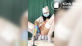 Masked Chick Pisses in a glass and empties her bowels (Edit)