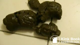 Fake tits brunette milf pooping