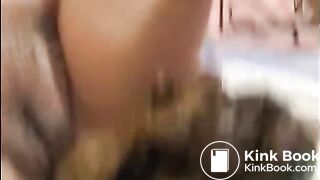 Latina brunette girl poops in hot solo