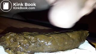 Je fais un beau boudin brun, je renifle, je goûte et je crache mon foutre