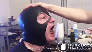 master feeds shit,piss,puke,spit