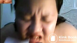 BBW Pinay Scat Mom Pees Shits Then Eats It On Cam