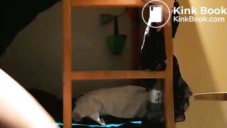 Tied panty poop in blue panties