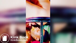 Black Toilet Faggot Eats Shit