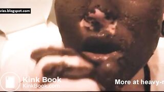 Scat Babe Sucks Shitty Cock in the Bathroom