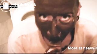 Scat Babe Sucks Shitty Cock in the Bathroom