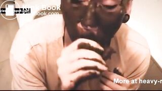 Scat Babe Sucks Shitty Cock in the Bathroom