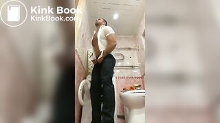 Muscle man shitting