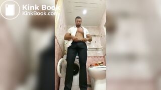 Muscle man shitting