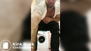 Muscle man shitting